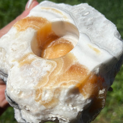 Onyx & Calcite Tea Light Candle Holder