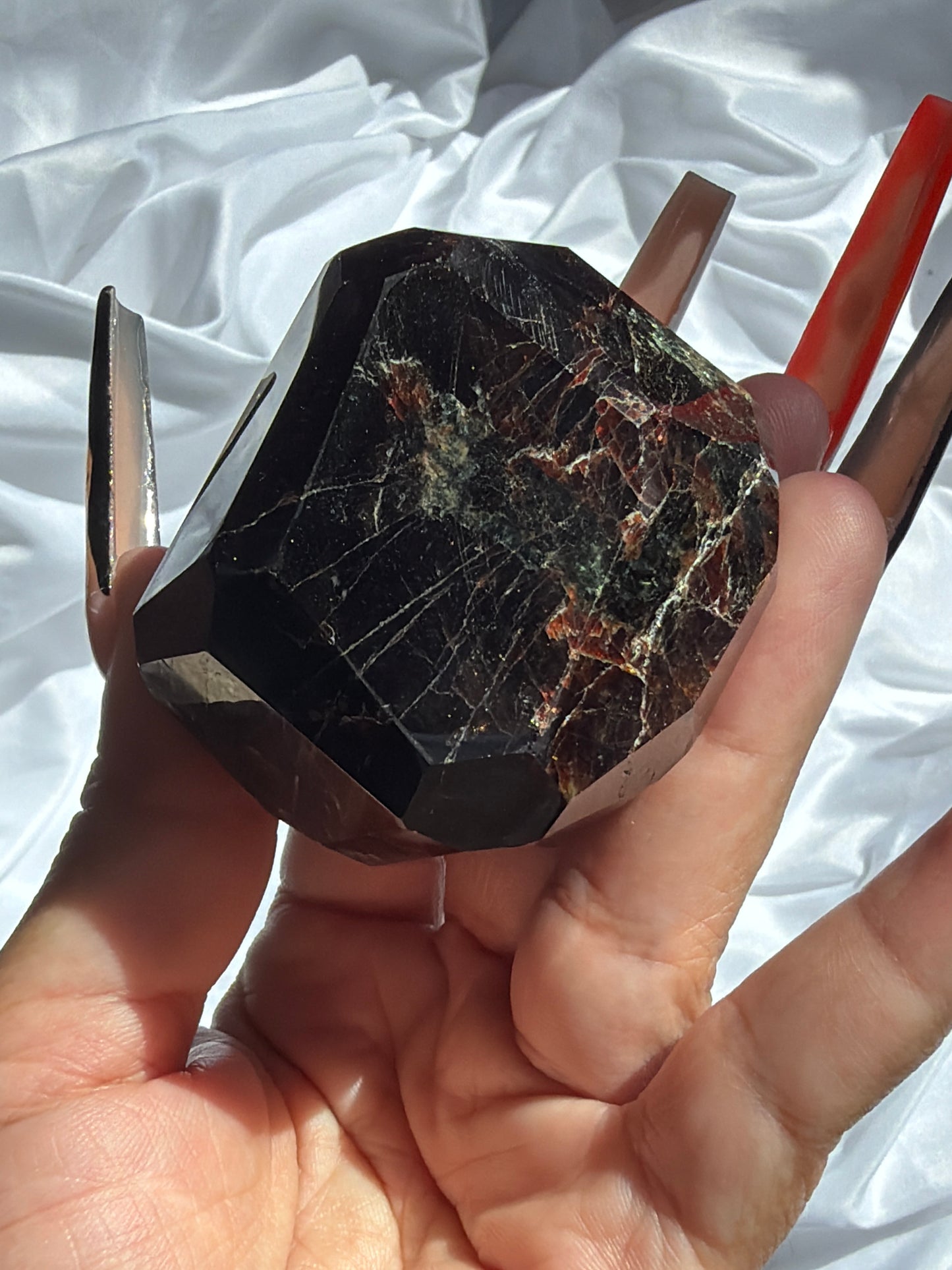 “Lifeblood” Faceted Garnet Free Forms