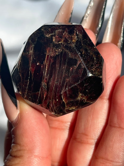 “Lifeblood” Polished Faceted Almandine Garnet Free Forms