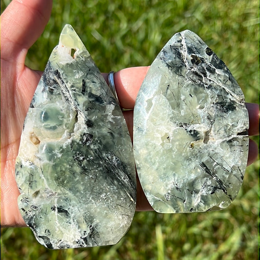 “Green Apple Tart” Prehnite and Epidote Free Forms