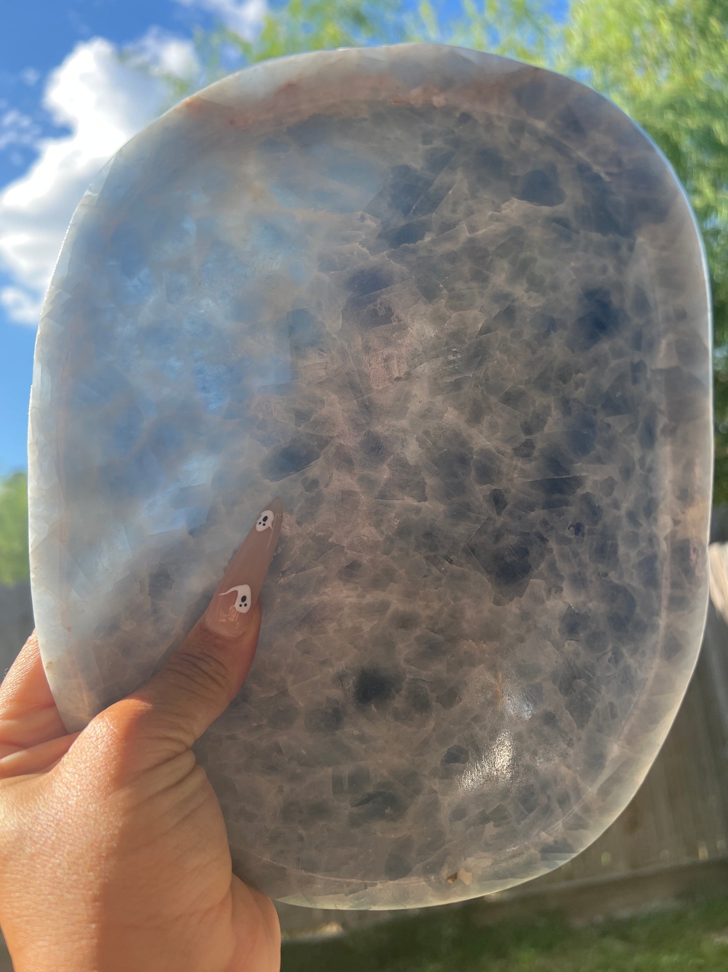 “Whirlpool” Large Blue Calcite Bowl