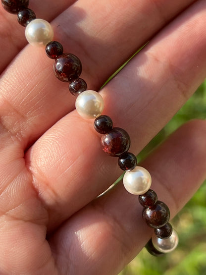 “Gore-geous” Garnet & Pearls Bracelet