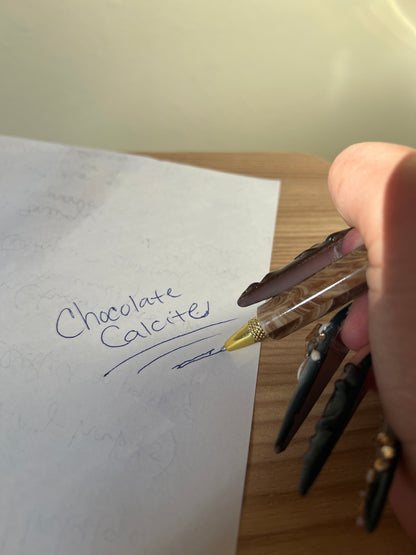 “Sweet Life” Chocolate Calcite Ballpoint Crystal Pens