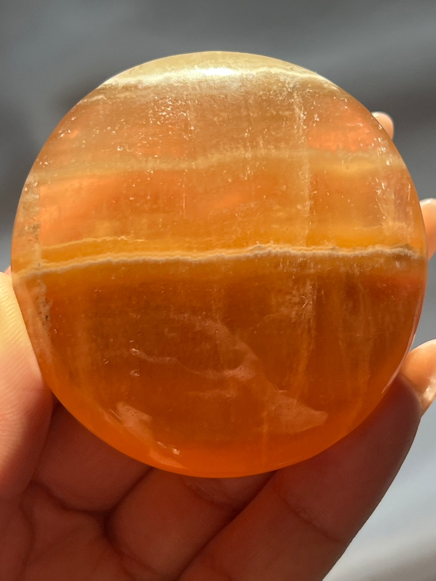 “Honey Butter” Large Honey Calcite Palm Stones