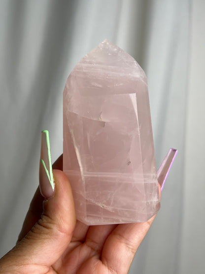 “Dusty Rose” Brazilian Rose Quartz Tower