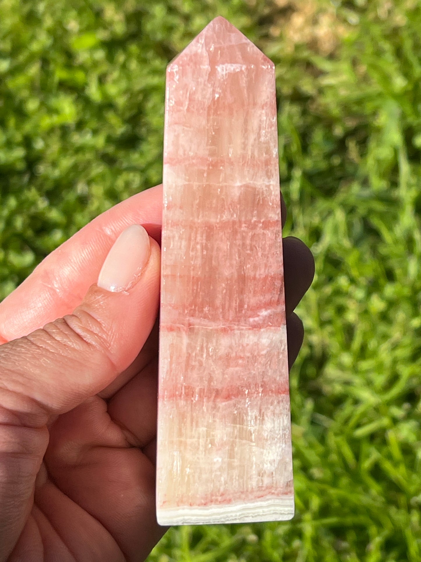 “Rosewater” Rose Calcite Towers