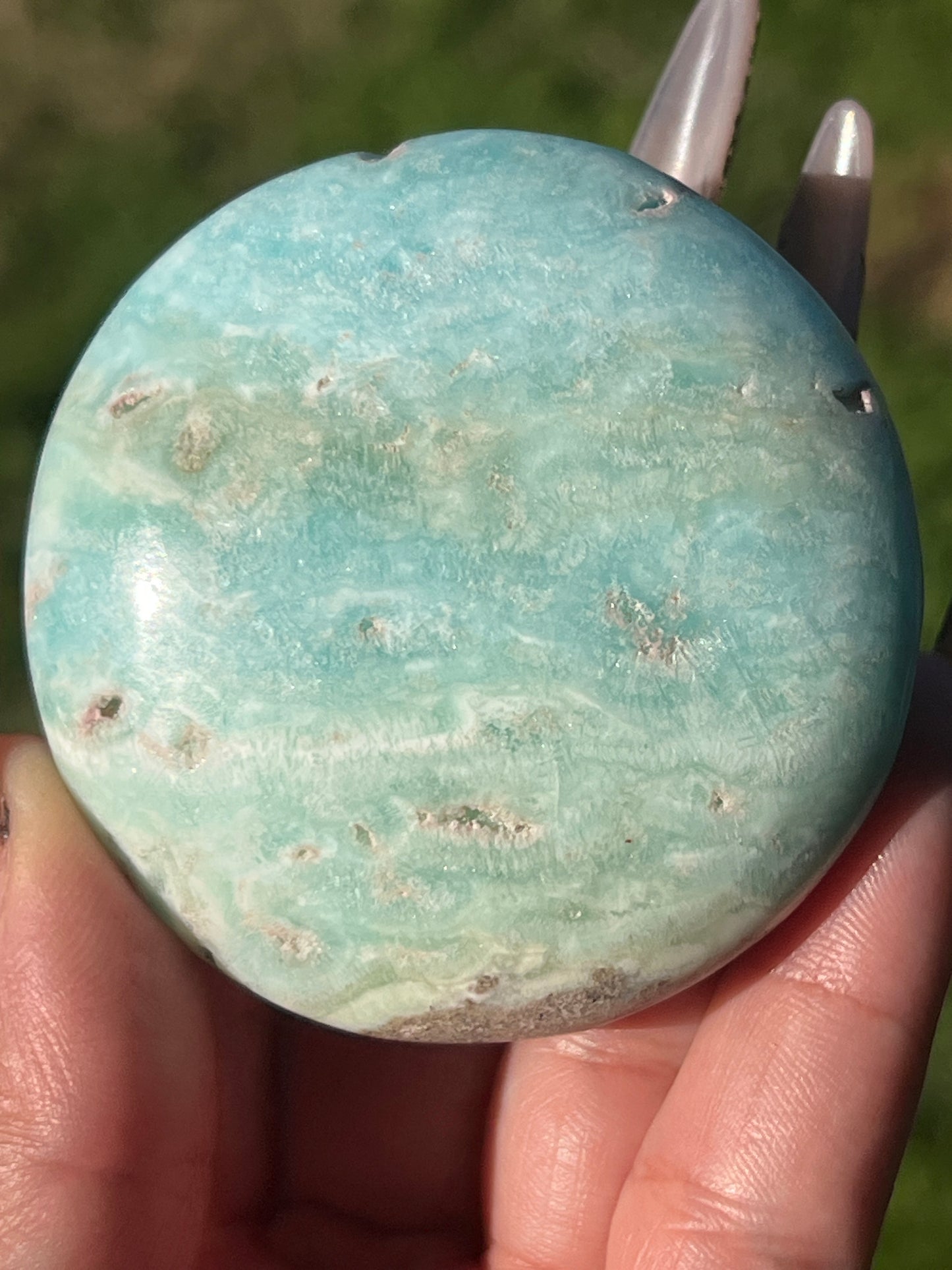 “Seafarer” Blue Aragonite Palm Stones