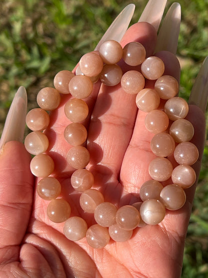 “Caramelized Peaches” Peach Moonstone Bracelets