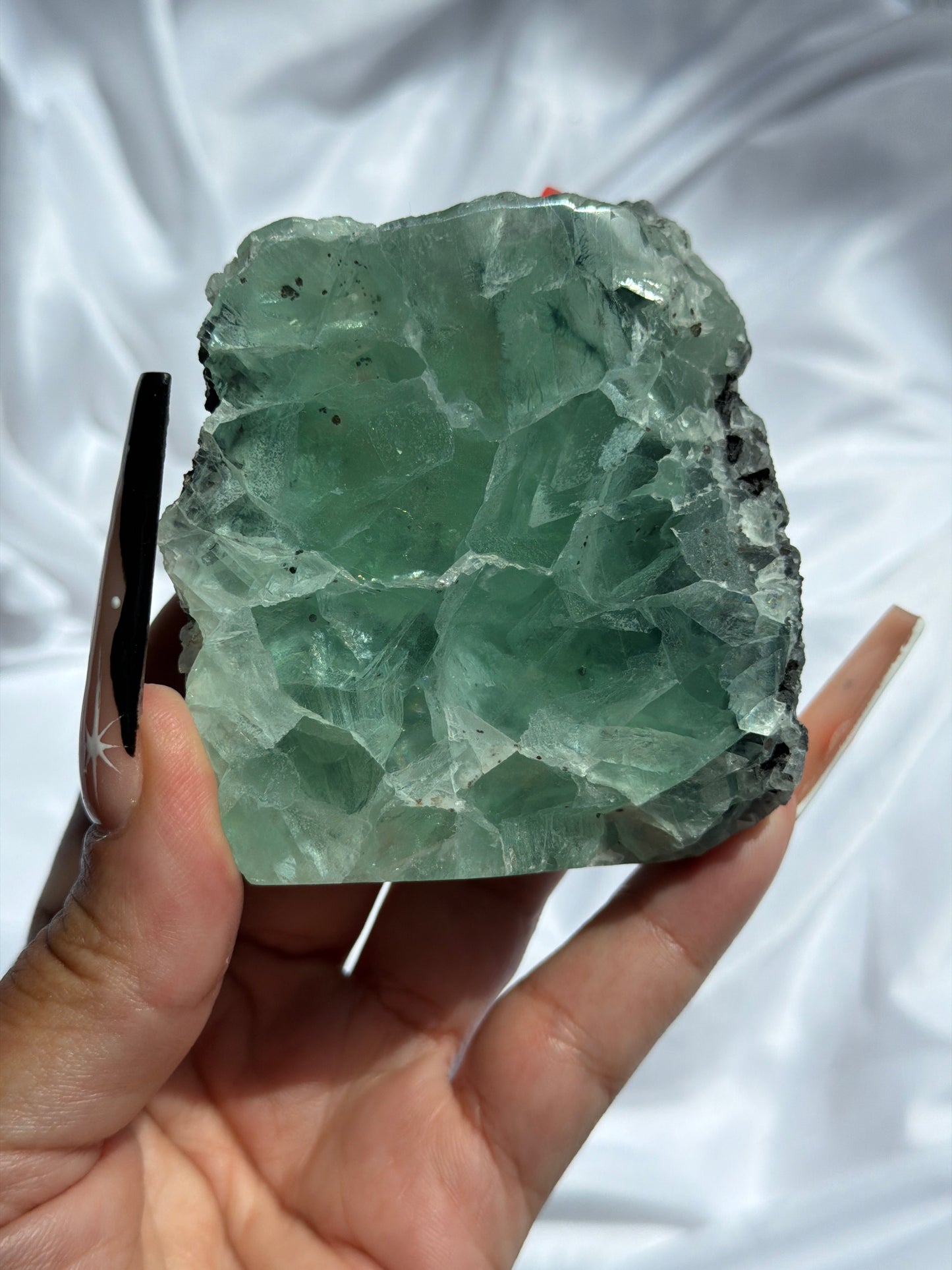 “Enchanted Lagoon” Self-Standing Fluorite Free Forms