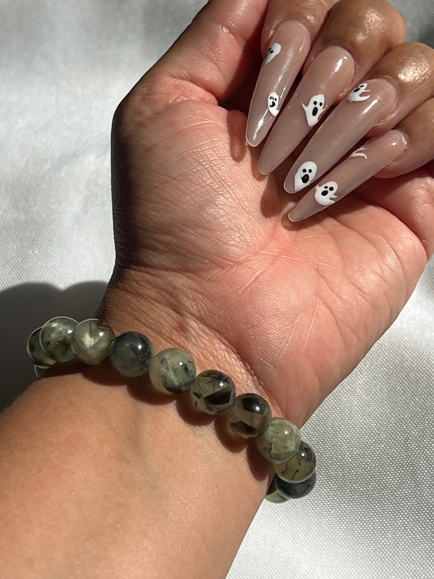 “Green Apple Jelly” Prehnite & Epidote Bracelet