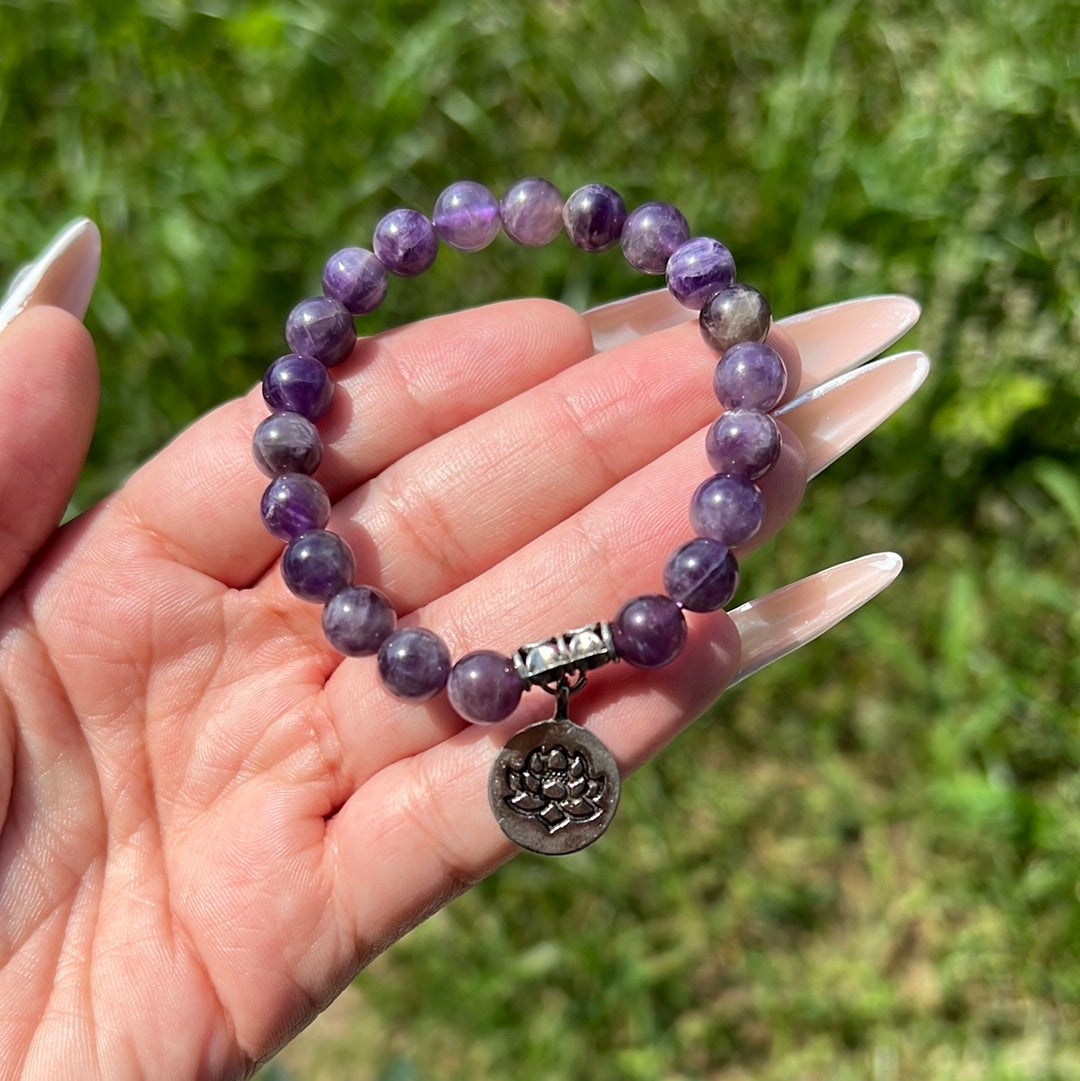 “Lavender Lotus” Amethyst Bracelet