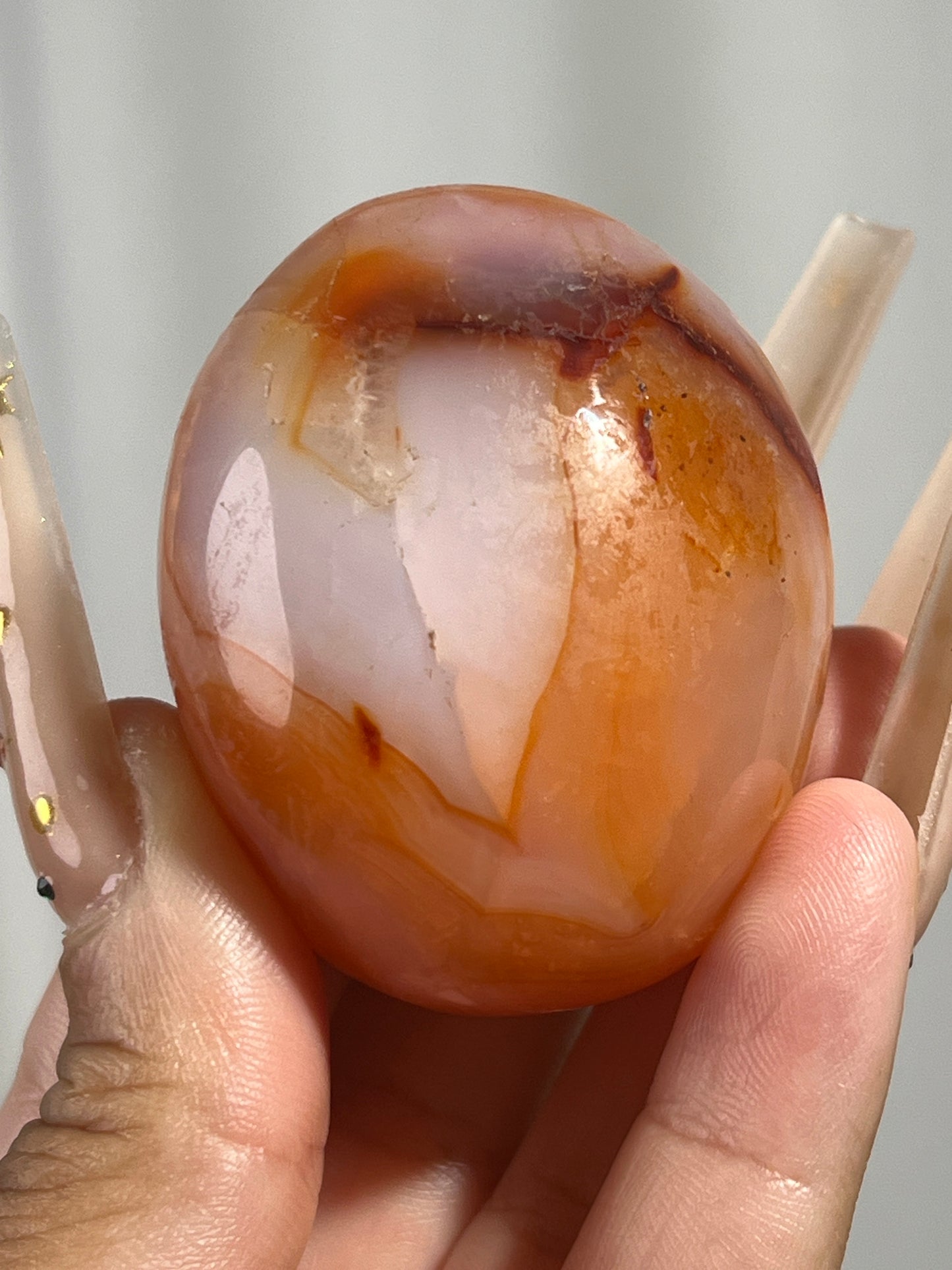 “Inferno” Carnelian Palm Stones