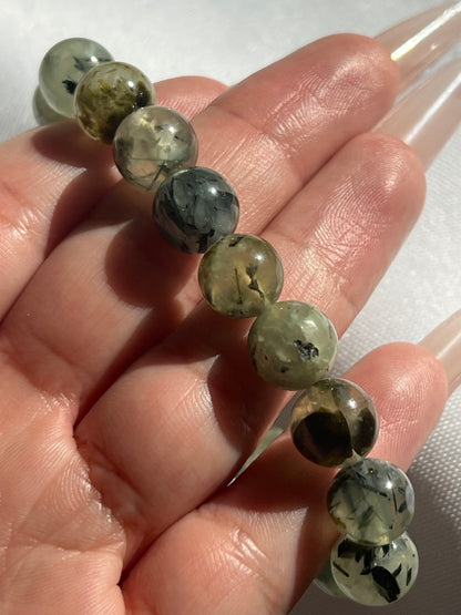 “Green Apple Jelly” Prehnite & Epidote Bracelet