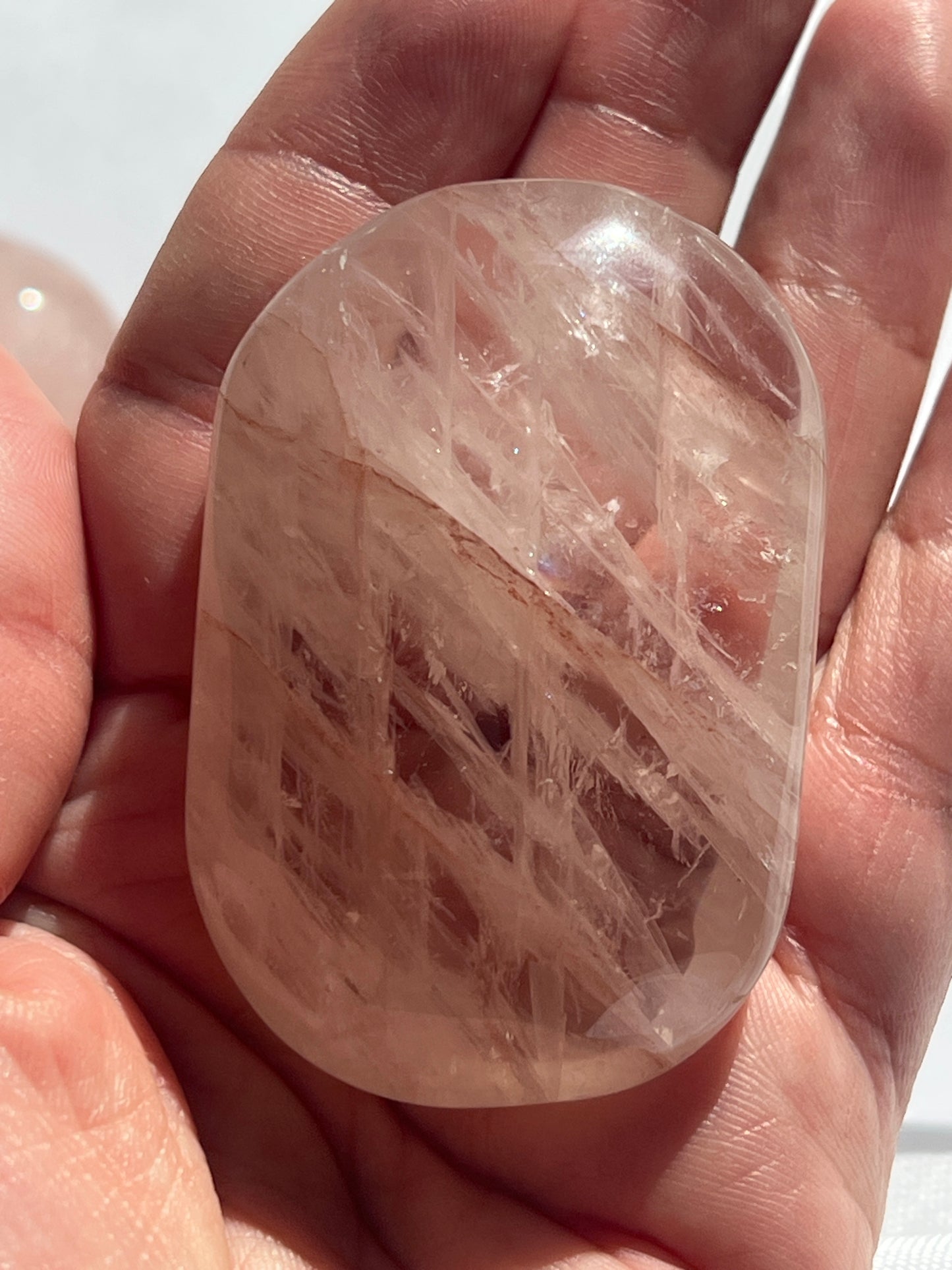 “Love Spell” Rose Quartz & Fire Quartz Palm Stones