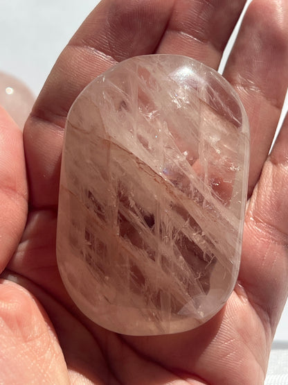 “Love Spell” Rose Quartz & Fire Quartz Palm Stones