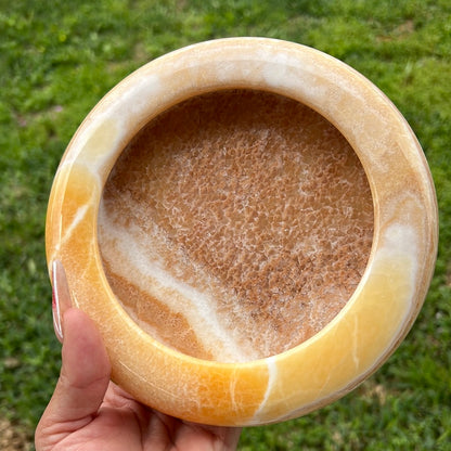 “Sunburst” Orange Calcite Dish/Bowl