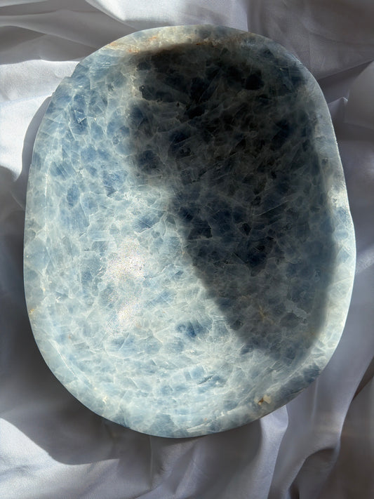 “Whirlpool” Large Blue Calcite Bowl