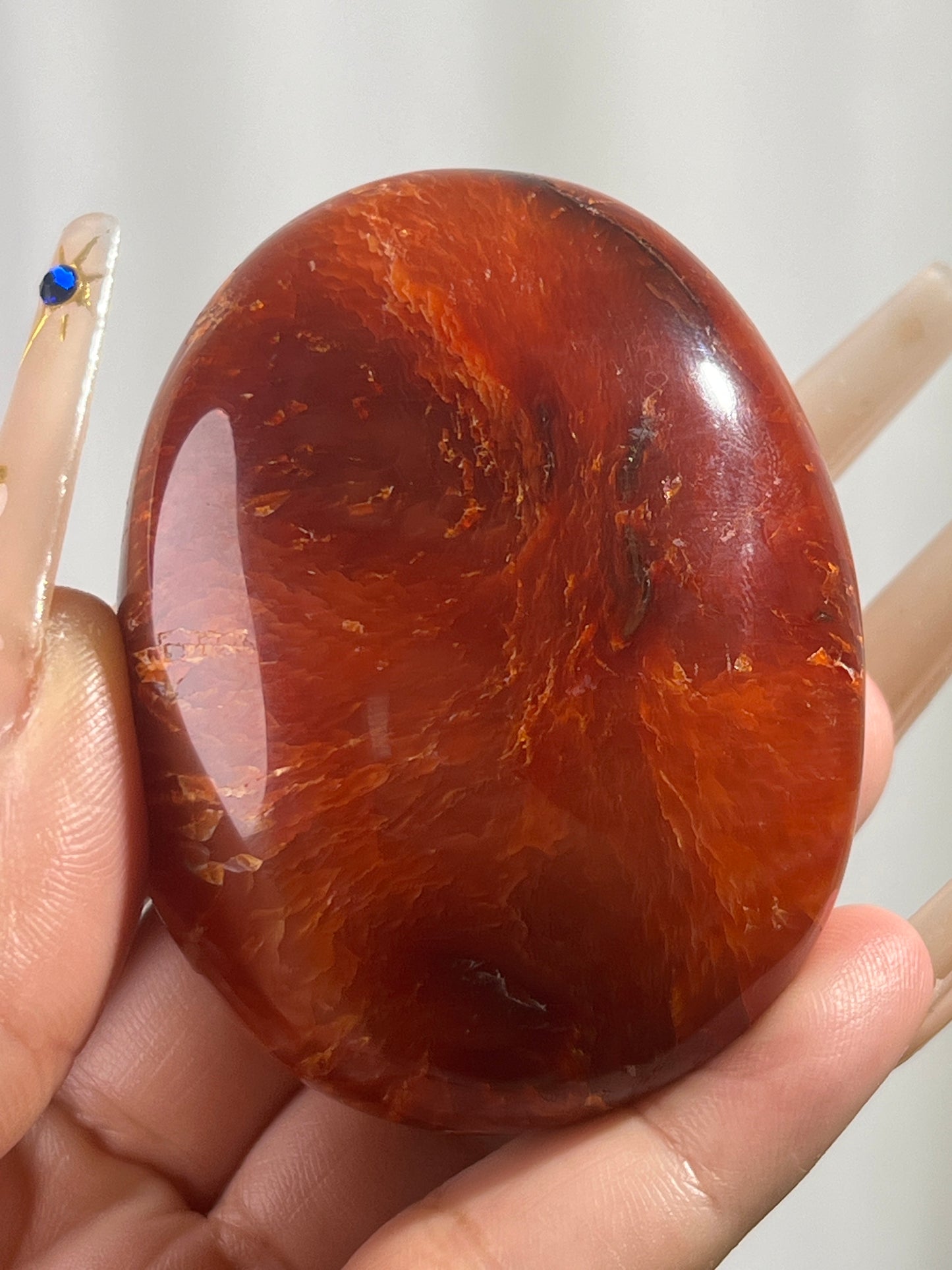 “Inferno” Carnelian Palm Stones