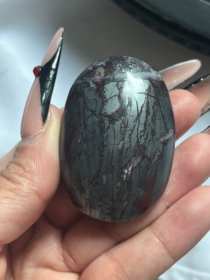 “Blood & Blade” Jaspilite Palm Stones
