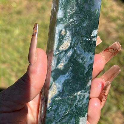 “Underwater World” Moss Agate Tower