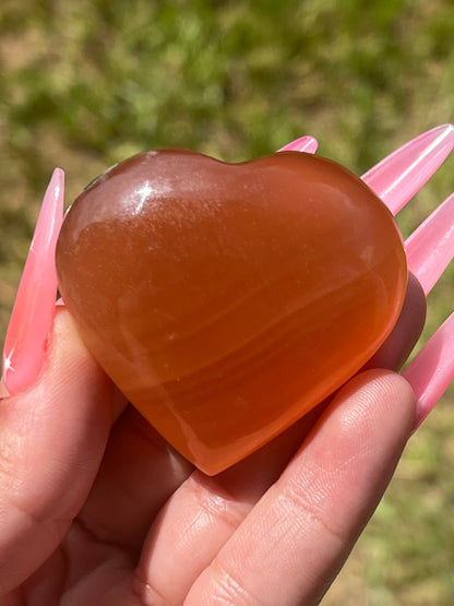 “Sweethearts” Honey Calcite Hearts