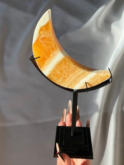 “Harvest Moon” Juicy Banded Orange Calcite Moons