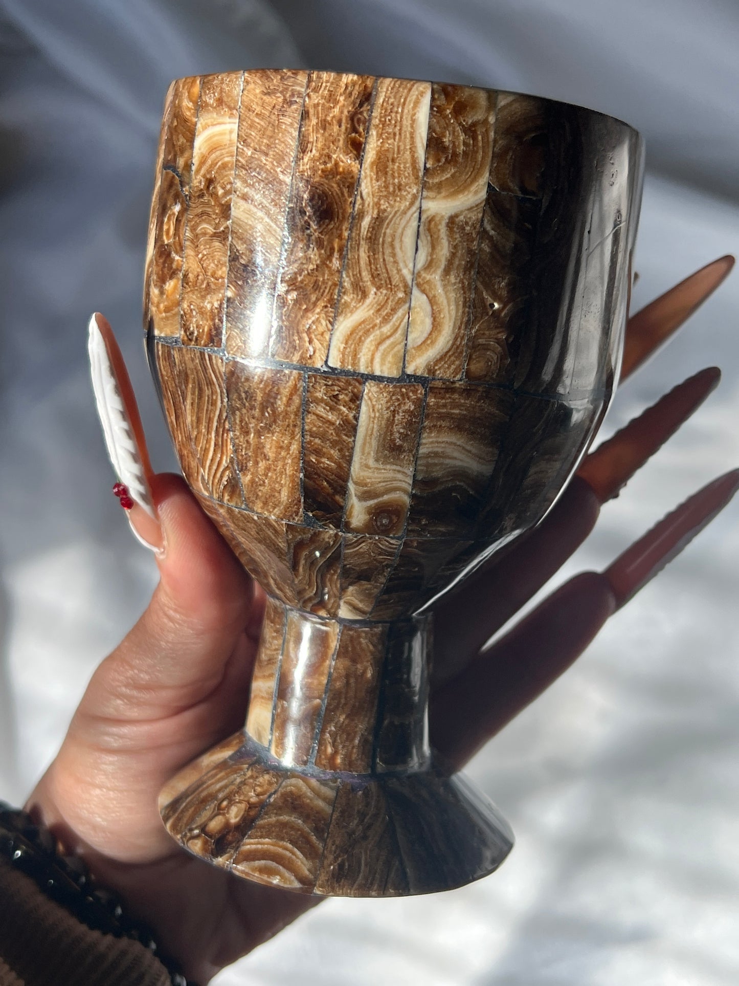 “Great Hall” Chocolate Calcite Goblets