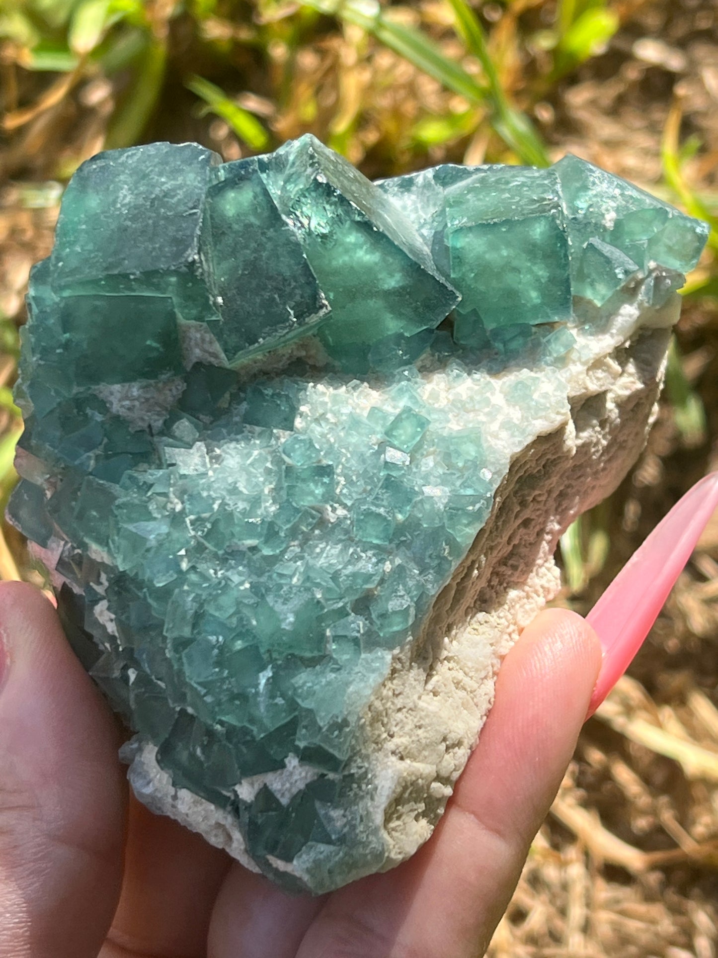 “Poolside” Chunky Moroccan Fluorite Cluster