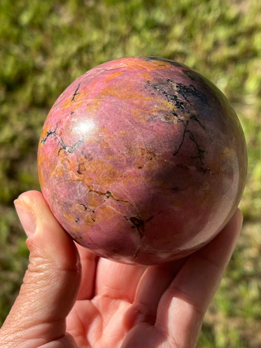 “Bubblegum Dreams” Rhodonite Sphere