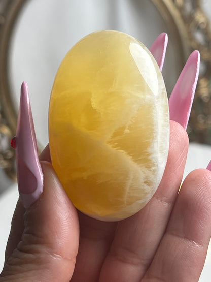 “Honeybee” Honeycomb Calcite Palm Stones from Utah