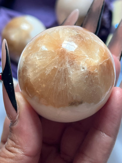 “Eye of the Fates” Peach Stilbite & Scolecite Spheres