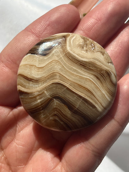 “Fresh Baked” Small Chocolate Calcite Palm Stones