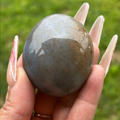 “Periwinkle Sky” Pastel Jasper Palm Stones