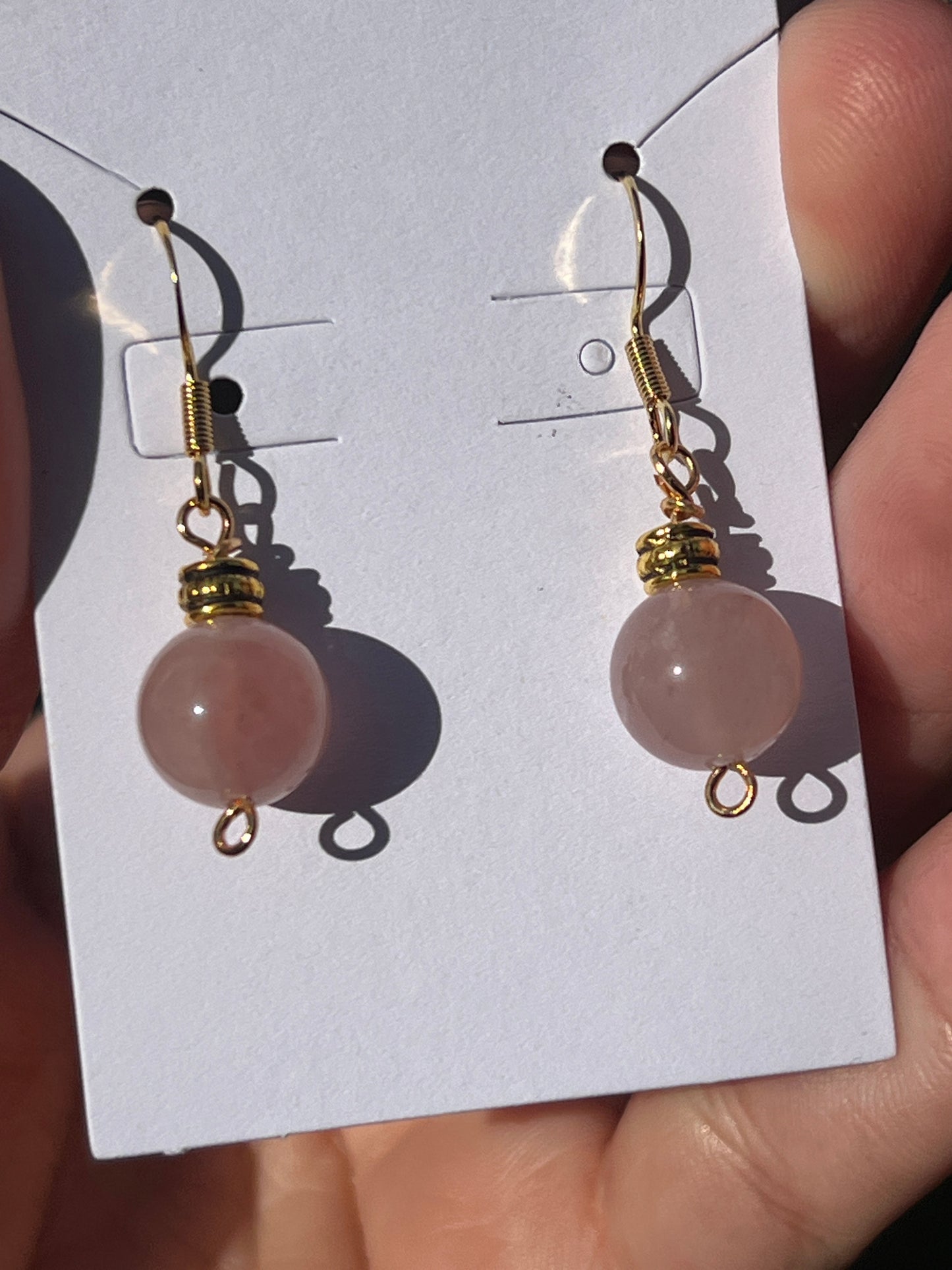 “Blushing” Rose Quartz Earrings