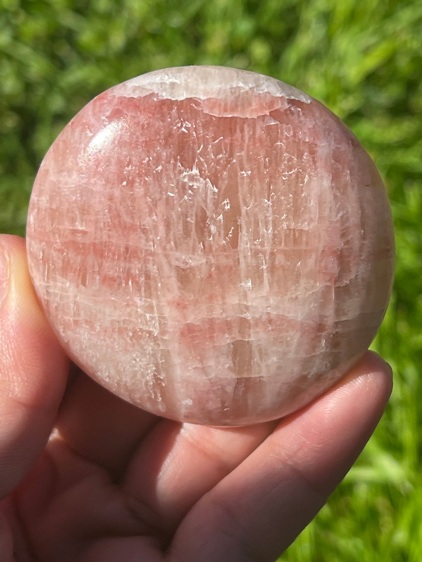 “Strawberry Creme” Rose Calcite Palm Stones