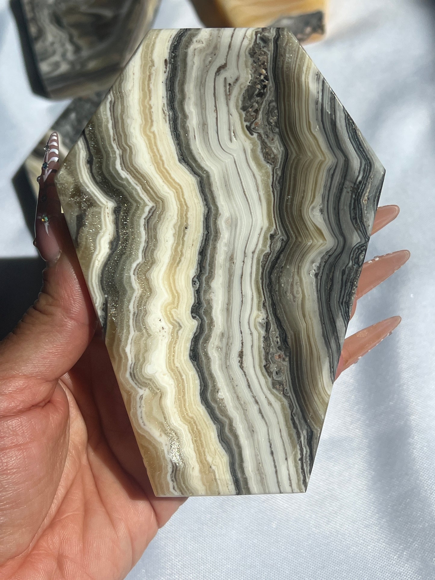 “Tomb” Onyx & Calcite Coffin Dishes