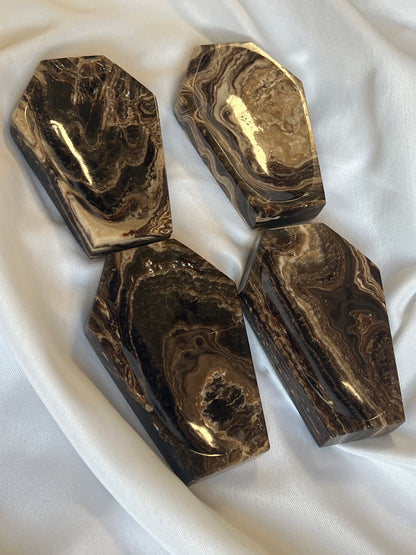 “Rest in Reese’s Pieces” Chocolate Calcite Coffin Dishes