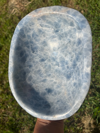 “Whirlpool” Large Blue Calcite Bowl