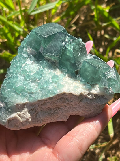 “Poolside” Chunky Moroccan Fluorite Cluster