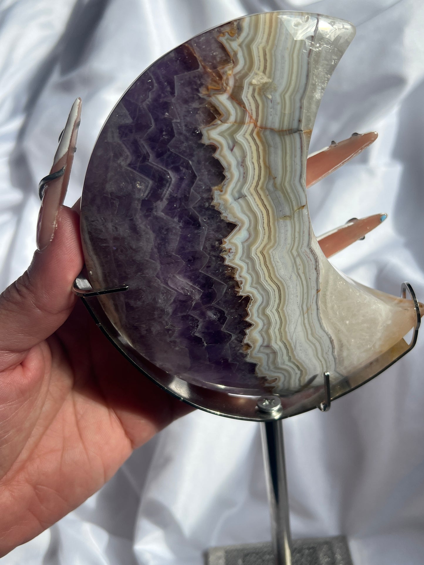 “Violet Eclipse” Amethyst and Agate Moon