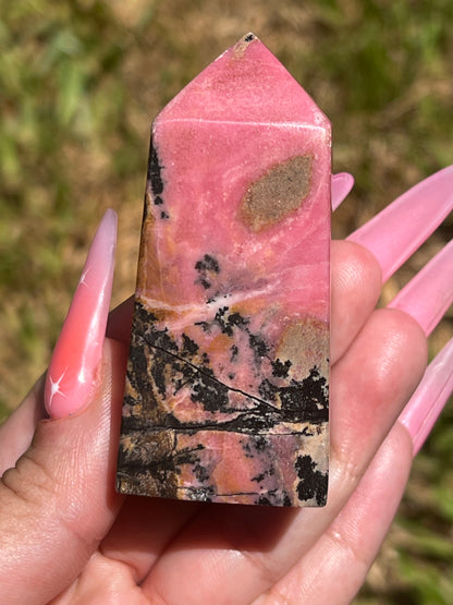 “Summer Sunset” Rhodonite Obelisks