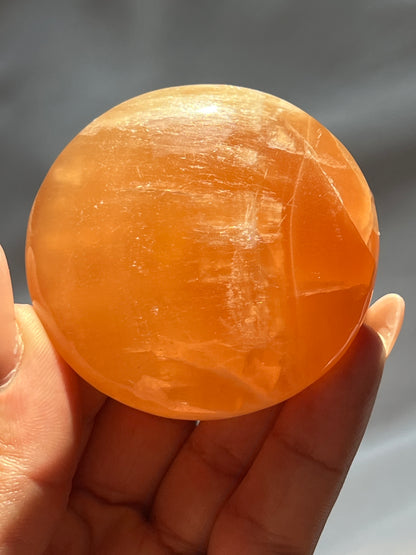 “Honey Butter” Large Honey Calcite Palm Stones