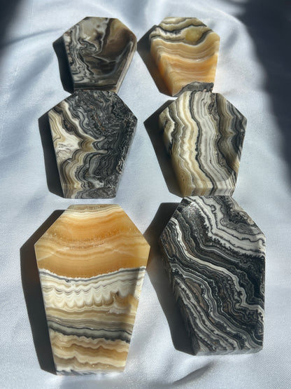 “Tomb” Onyx & Calcite Coffin Dishes