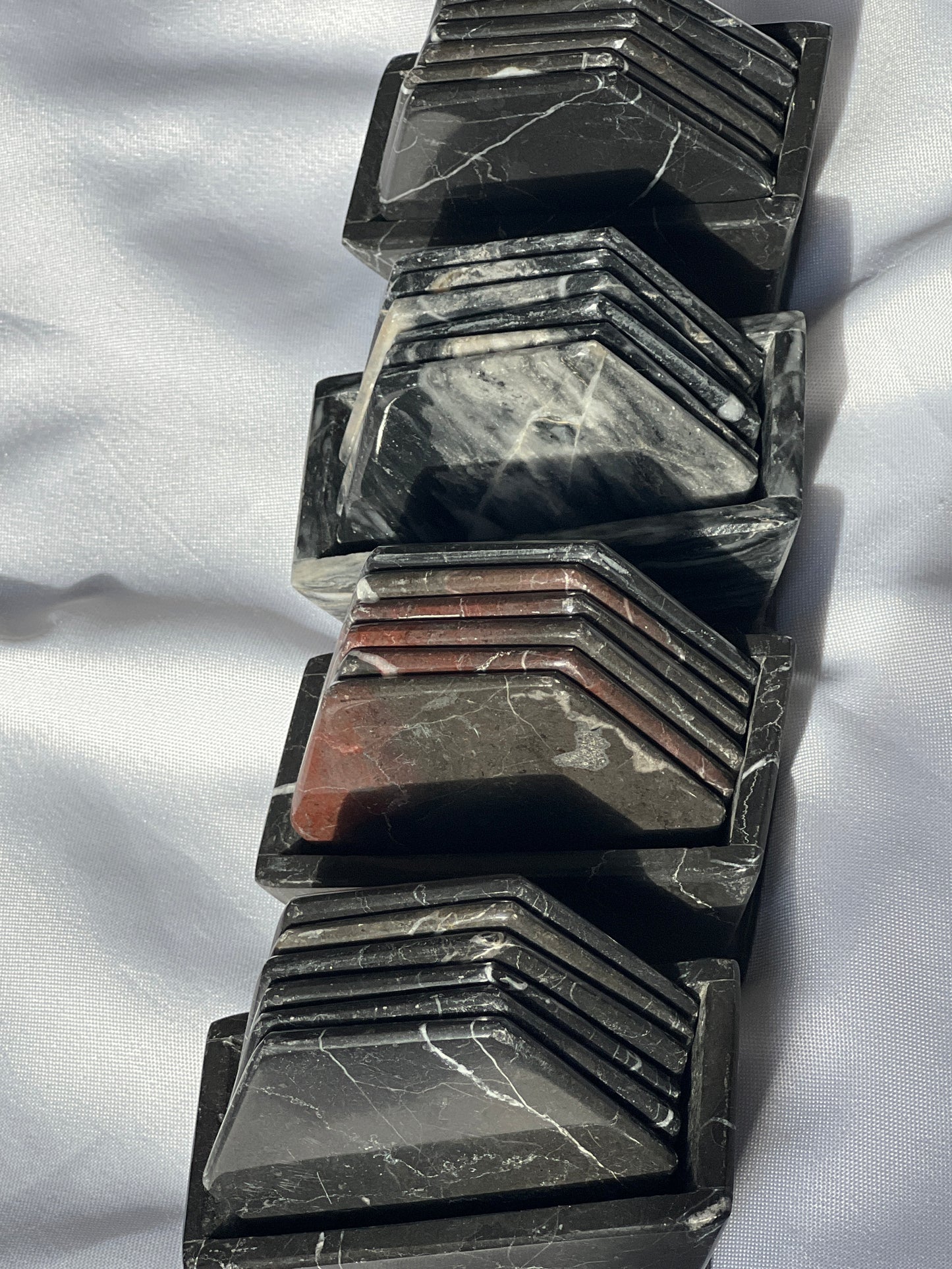 “Refined” Black Marble Coaster Sets