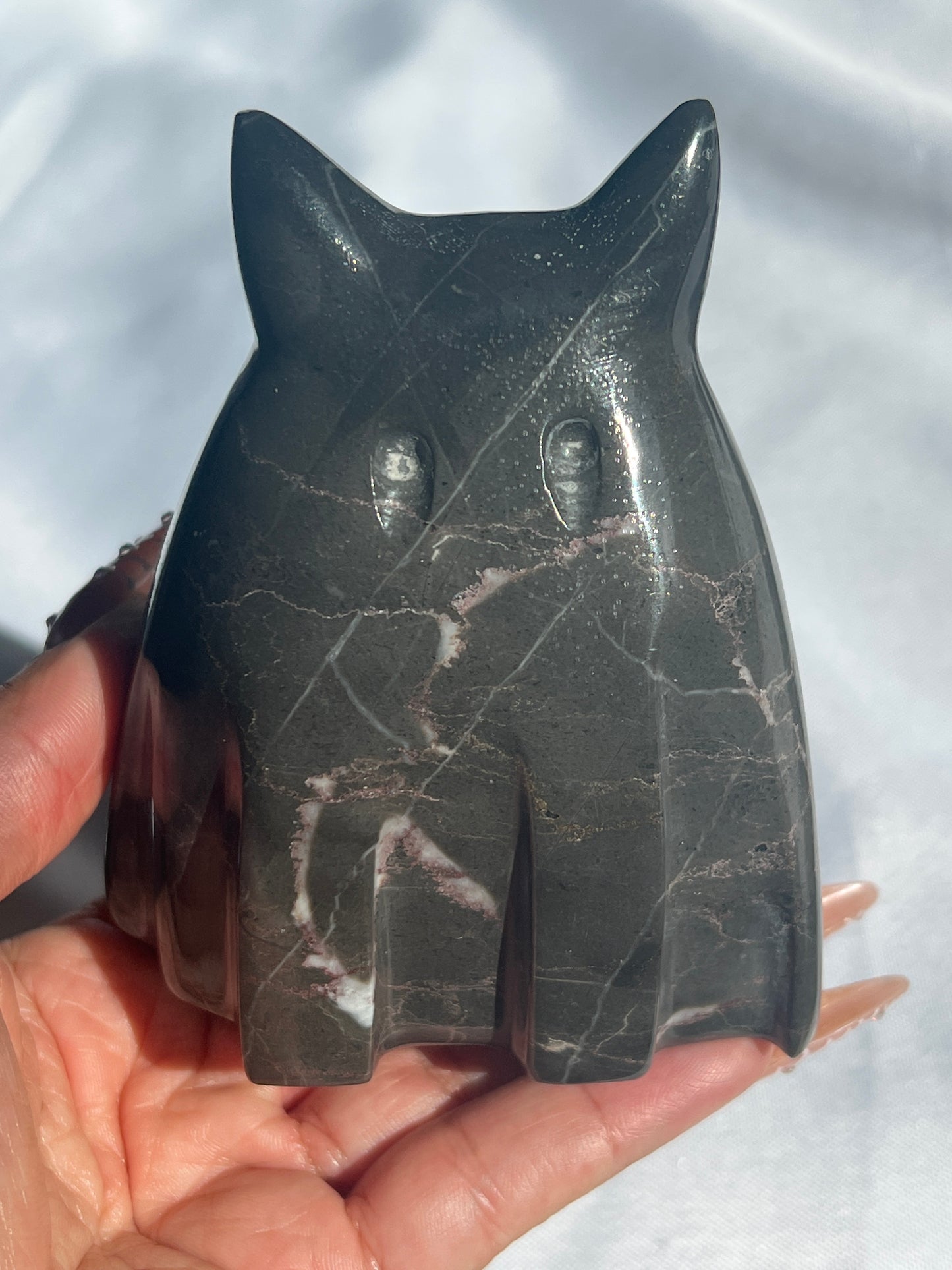 “Purr-ty” Black Marble Ghost Kitty
