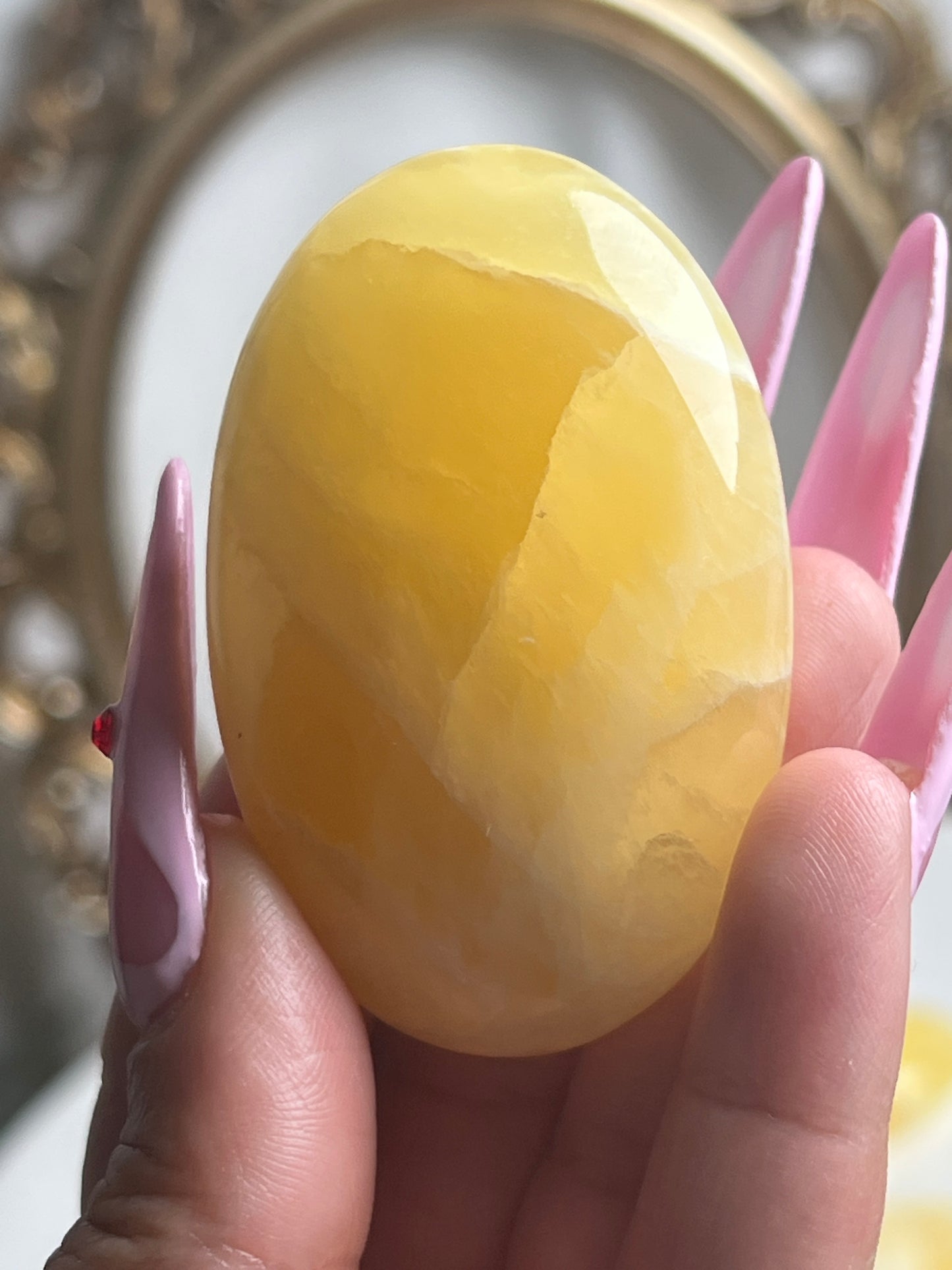 “Honeybee” Honeycomb Calcite Palm Stones from Utah