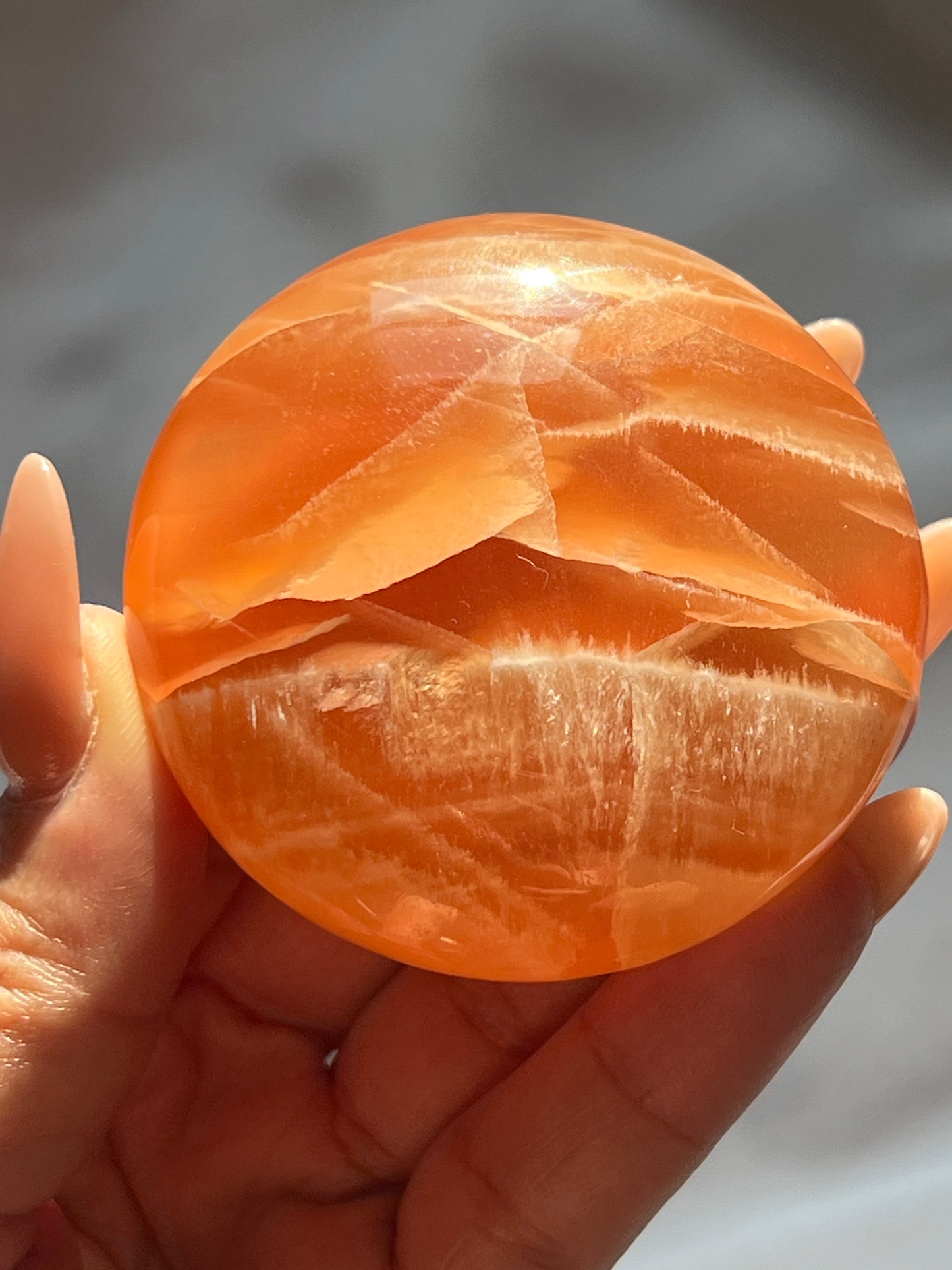 “Honey Butter” Large Honey Calcite Palm Stones