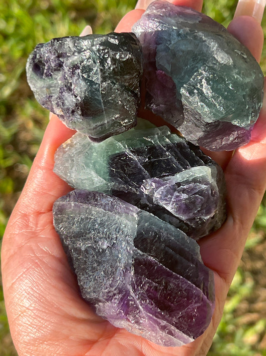 “Gushers Galore” Large Rainbow Fluorite Chunks