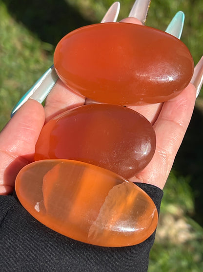 “Sweet” Honey Calcite Palm Stones