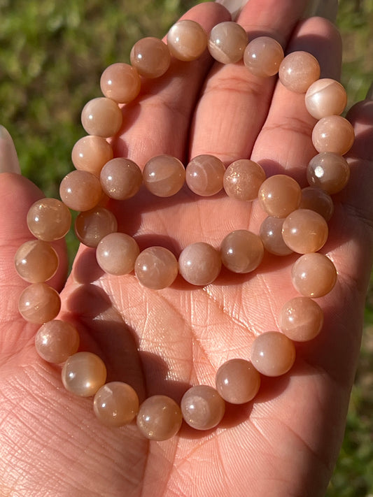 “Caramelized Peaches” Peach Moonstone Bracelets